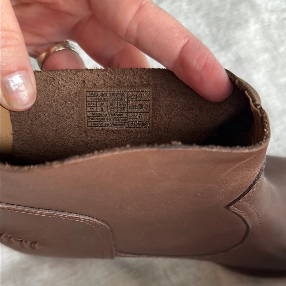 UGG Brown Suede Ankle Booties with Block Heel New Never Worn (11)
